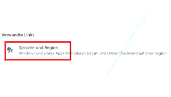 Die Einstellung Sprache und Region aufrufen