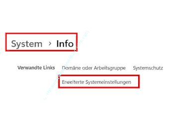 Die erweiterten Systemeinstellungen über die Windows-Einstellungen öffnen