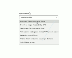 Windows 10 Tutorial - Die automatische Wiedergabe von Medien konfigurieren! - Die Optionen für die automatische Wiedergabe einer Speicherkarte 