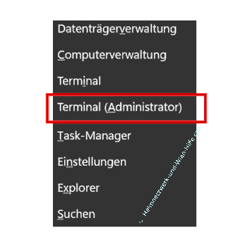 Die PowerShell über das Windows Start-Kontextmenü öffnen