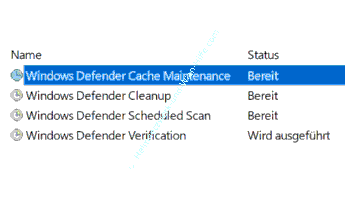 Die vordefinierten Aufgaben des Windos Defender in der Aufgabenplanung