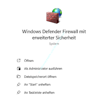 Die Windows-Firewall über das Startmenü öffnen