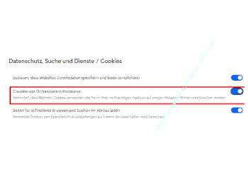 Drittanbieter Cookies in Edge blockieren