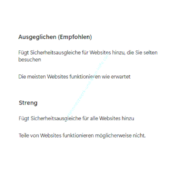 Edge Web-Sicherheit auf die Konfiguration Ausgeglichen oder Streng einstellen