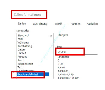 Ein benutzerdefiniertes Format zum Ausblenden von Nullen erstellen