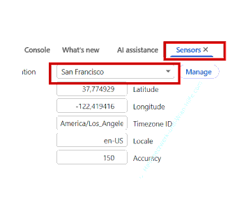 Einen anderen Standort – location - auswählen