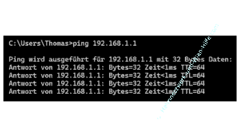 Einen Computer im Netzwerk über die IP-Adresse per ping-Befehl auf Erreichbarkeit prüfen