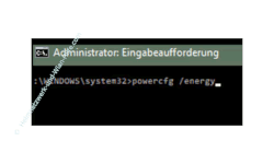 Windows 10 Tutorial - Die Energieeinstellungen mit dem Tool powercfg prüfen und Stromfresser herausfinden, um Energie zu sparen! – Eingabe des Befehls powercfg /energy