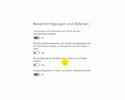 Windows 10 Tutorial - Die Anzeige der Tipps und Tricks deaktivieren - Einstellungen und Optionen für das Konfigurationsfenster Benachrichtigungen und Aktionen 