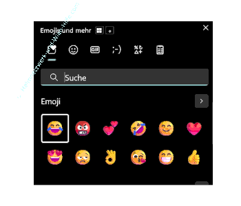 Emojis direkt über die Emoji-Bibliothek einfügen