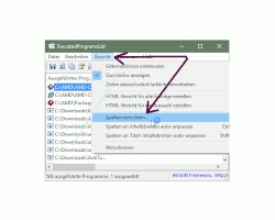 Tutorial zu Executed Programs List – Das Menü Spalten einrichten