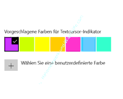 Windows 10 Office-Tutorial: Farbe für den Textcursor-Indikator auswählen