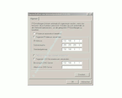 internet connection sharing - Client-PC Konfiguration - manuelle TCP-IP Einstellung