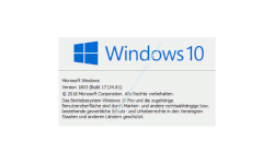 Tutorial - Versionsnummer der Windows 10 Installation anzeigen lassen – Fenster mit der Versions- und Bild-Nummer von Windows 10