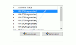 Schneller Festplatte durch Defragmentierung – Aktuellen Defragmentierungsstatus der Partitionen der Disk anzeigen