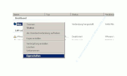 Internet Connection Sharing  (ICS)- Host Computer einrichten - Fenster Netzwerkverbindungen Internet Eigenschaften