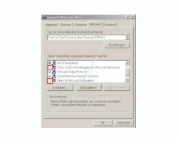 Internet Connection Sharing  (ICS)- Host Computer einrichten - Fenster Eigenschaften Internetverbindung