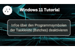 Infos über den Programmsymbolen der Taskleiste (Batches) deaktivieren