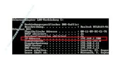 Netzwerkanleitung IP-Adresse anzeigen - ipconfig per Kommandozeile erläutert - Cmd - ipconfig /all - Netzwerkadapter Zeile IP-Adresse