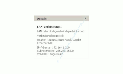 Netzwerkanleitung IP-Adresse finden und anzeigen lassen - Fenster Netzwerkverbindungen - Bereich Details der Netzwerkverbindung