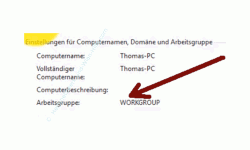 Anzeige Arbeitsgruppenname und Computername in der System-Übersicht