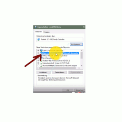 Eigenschaften Netzwerkverbindung - Datei- und Druckerfreigabe für Microsoft-Netzwerke aktivieren