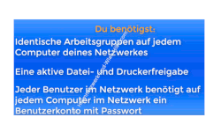 Voraussetzungen für den gemeinsamen Zugriff auf Dateien im eigenen Netzwerk / Heimnetzwerk