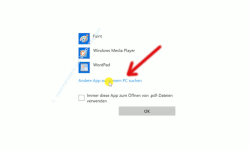 Windows 10 Tutorial - Warum werden PDF-Dateien im Edge-Browser geöffnet? Falsche Dateizuweisungen richtig konfigurieren! - Konfiguration Andere App auf diesem PC suchen aufrufen 