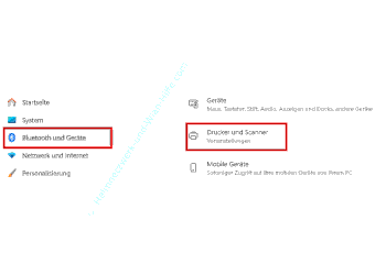Den Konfigurationsbereich Drucker und Scanner in den Windows 11 Einstellungen aufrufen