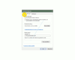Windows 10 Tutorial - Suche über die Konfiguration der Indizierungsoptionen beschleunigen! - Konfigurationsfenster Erweiterte Optionen der Suchindexierung 