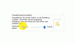 Windows 10 Tutorial - Eine Datei öffnet sich nicht mit Doppelklick! - Konfigurationsfenster Mauseinstellungen, Bereich Doppelklickgeschwindigkeit