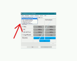 Windows 10 Tutorial - Lese- und Schreibgeschwindigkeit von Festplatten und Flashspeichern mit dem Tool AS SSD Benchmark testen! - Ein Laufwerk auswählen, für das die Prüfung der Lese- und Schreibgeschwindigkeit durchgeführt werden soll 