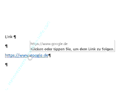 Windows 10 Office Tutorial: Hinweis über Link in Word - Klicken oder tippen Sie, um den Link zu folgen 