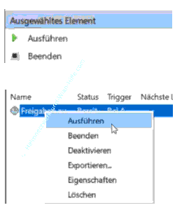 Windows 10 Tutorial: Aufgabenplanung - Möglichkeiten zum Ausführen bzw. Aktivieren der Aufgabe 