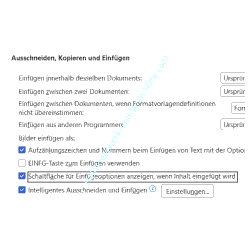 Office Word Tutorial - Anzeige der Einfügeoptionen in Word deaktivieren: Die Option Schaltfläche für Einfügeoptionen anzeigen, wenn Inhalt eingefügt wird 