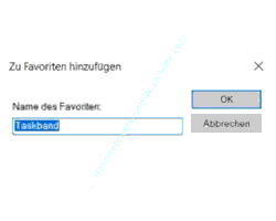 Registry Tutorial: Namen für den anzulegenden Favoriten vergeben