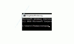 Windows 10 Tutorial - Programme direkt über die Kommandozeile starten - Öffnen von Notepad über die Kommandozeile 