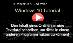 Den Inhalt eines Ordners in eine Textdatei schreiben, um diese in einem anderen Programm nutzen zu können! - Youtube Video Windows 10 Tutorial