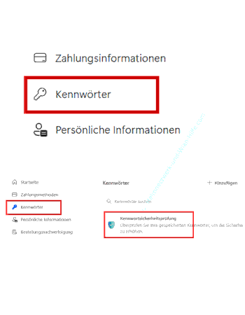 Passwortcheck im Browser Edge von Microsoft