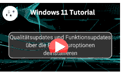 Qualitätsupdates und Funktionsupdates über die Reparaturoptionen von Windows 11 deinstallieren - Youtube Video Windows 11 Tutorial