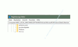 Windows 10 Tutorial - Die Telemetriedatenübermittlung von Windows 10 an Microsoft deaktivieren bzw. abschalten - Registrierungs-Editor: Anzeige des Pfades in der Adresszeile 