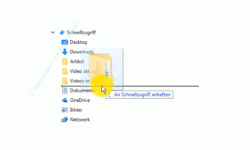 Windows 10 Tutorial - Einen Ordner über die Explorer-Funktion in die Taskleiste einbinden - Reihenfolge der angehefteten Ordner im Schnellzugriff verändern 