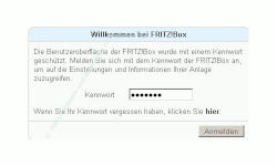 Netzwerk-Tutorial: Auf die Router-Konfiguration zugreifen!  FritzBox Logon Screen