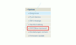 Heimnetzwerk-Tutorial: Wlan-Konfiguration Router-Passwort / Router-Kennwort ändern! FritzBox Konfigurationsmenü - Menü System FritzBox Kennwort wählen