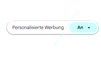 Schalter für Personalisierte Werbung anzeigen deaktivieren oder aktivieren