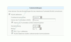 Netzwerk-Anleitung: Ausstrahlung des Wlan-Netzwerknamens verhindern!  Menü Einstellungen WLAN Fenster Funkeinstellungen 