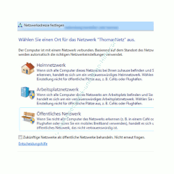 Öffentliches Netzwerk unter Windows 7 einstellen