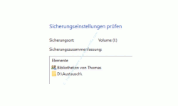 Windows 10 Tutorial - Wichtige Daten mit Windows-Bordmitteln ohne zusätzliches Backup-Programm sichern! - Sicherungseinstellungen prüfen: Zusammenfassung der konfigurierten Datensicherung 