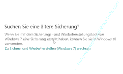 Sicherungsoption Zu sichern und wiederherstellen wechseln