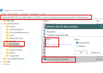 SMB-Komprimierung in der Registry konfigurieren